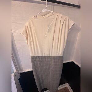 Express Ivory/Plaid Dress
